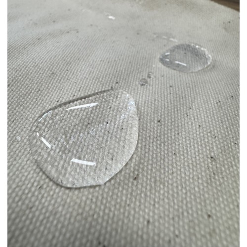 Cotton Canvas Waxed Waterproof. Natural Colour. Width 160cm. Weight 400g/m2. Roll 25m