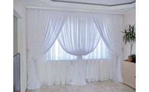 Polyester fabric white, width 300cm, weight 90g/m². Minimum order 10m