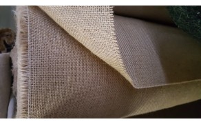 Jute Fabric. Weight 305g/m². Width 210cm. Price per roll 50m, 21% VAT incl.