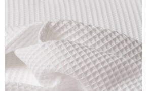 Waffle Cloth 100% cotton, weight 220g/m², width 150cm, white. Roll 100m 