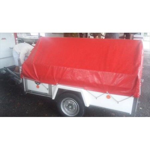 PVC Gewebeplane 340/340, Rot. Dichte 680 g/m2. Breite 250 cm