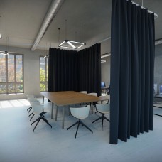 Molton acoustic fabric, black. 300 g/m². 300 cm wide. DIN 4102 / B1