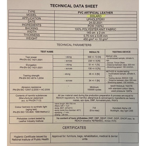 Искусcтвенная кожа, Budget+, 145 см, .450 г/м2, Цвет синий