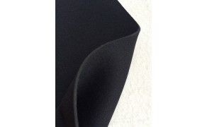 Neoprene fabric. Weight 667g/m². Width 135cm. Thickness 2,5 mm, Black colour.