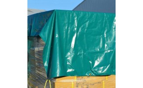 PVC tentu materiāls (autotents) zaļš, 606/606. Bl.620 g/m2. Pl.204 cm. Rullis 14,40 m