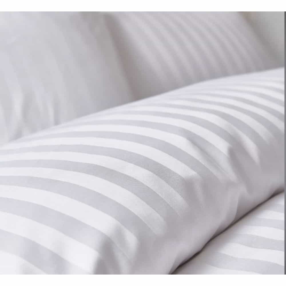 100% Cotton Stripe Satin 20mm for bed linen (Ne 40x40 140*90). Density 145g/m². Width 165cm. Price per running meter, 21% VAT incl. Minimum order from 50m