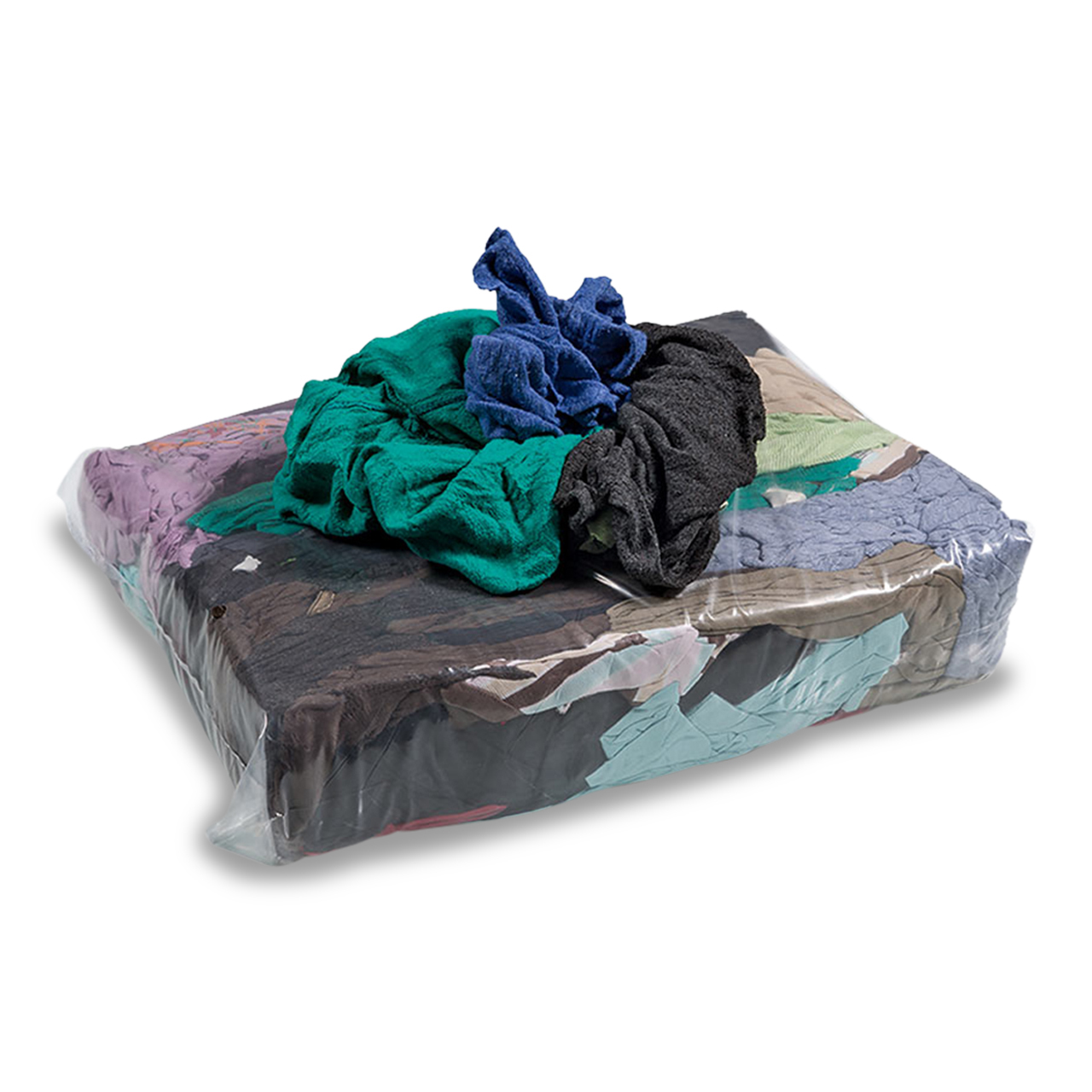 SK03M (5 kg), Coloured Tricot Wiping Rags. 100% cotton tricot. Price per piece (5 kg) 21% VAT incl. Minimum order 1 pallet (72 pieces)