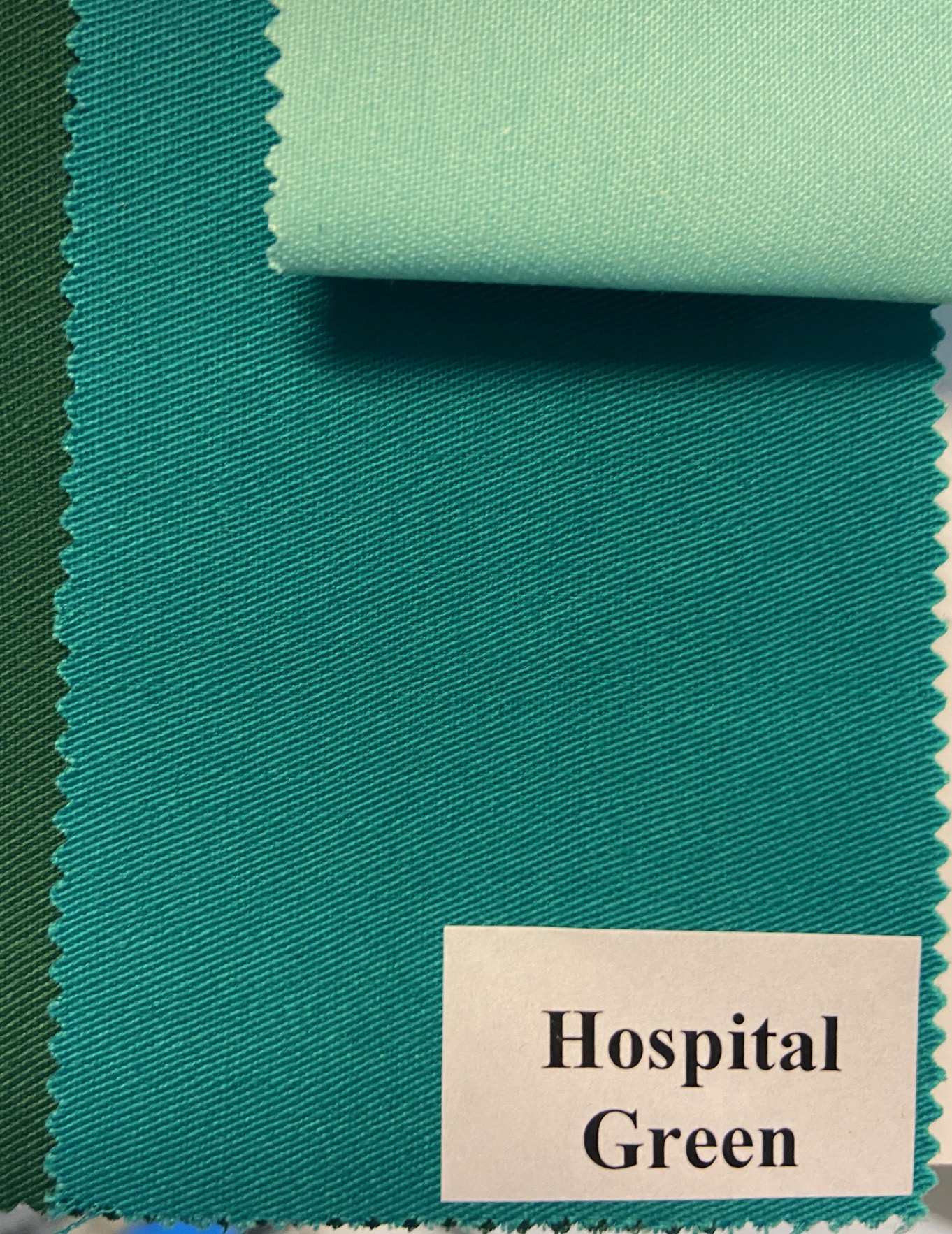 Fabric MEDICAL, Hospital Green. Width 150cm, weight 195g/m². Price per roll 50m, VAT incl. 