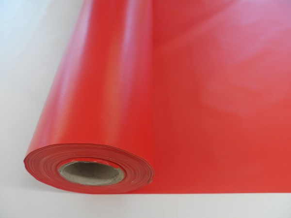 PVC Gewebeplane 340/340, Rot. Dichte 680 g/m2. Breite 250 cm. Rolle 16 m