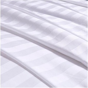 100% Cotton Stripe Satin 20mm for bed linen (Ne 40x40 140*90). Density 145g/m². Width 305cm. Price per running meter, 21% VAT incl. Minimum order from 50m