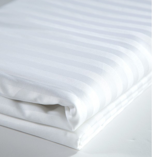 100% Cotton Stripe Satin 10mm for bed linen (Ne 40x40 140*90). Density 145g/m². Width 165cm. Price per running meter, 21% VAT incl. Minimum order from 50 m