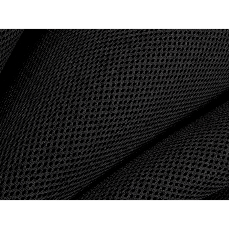 Mesh fabric 3D, Black Color, weight 315g/m2, width 150cm. 100% polyester.