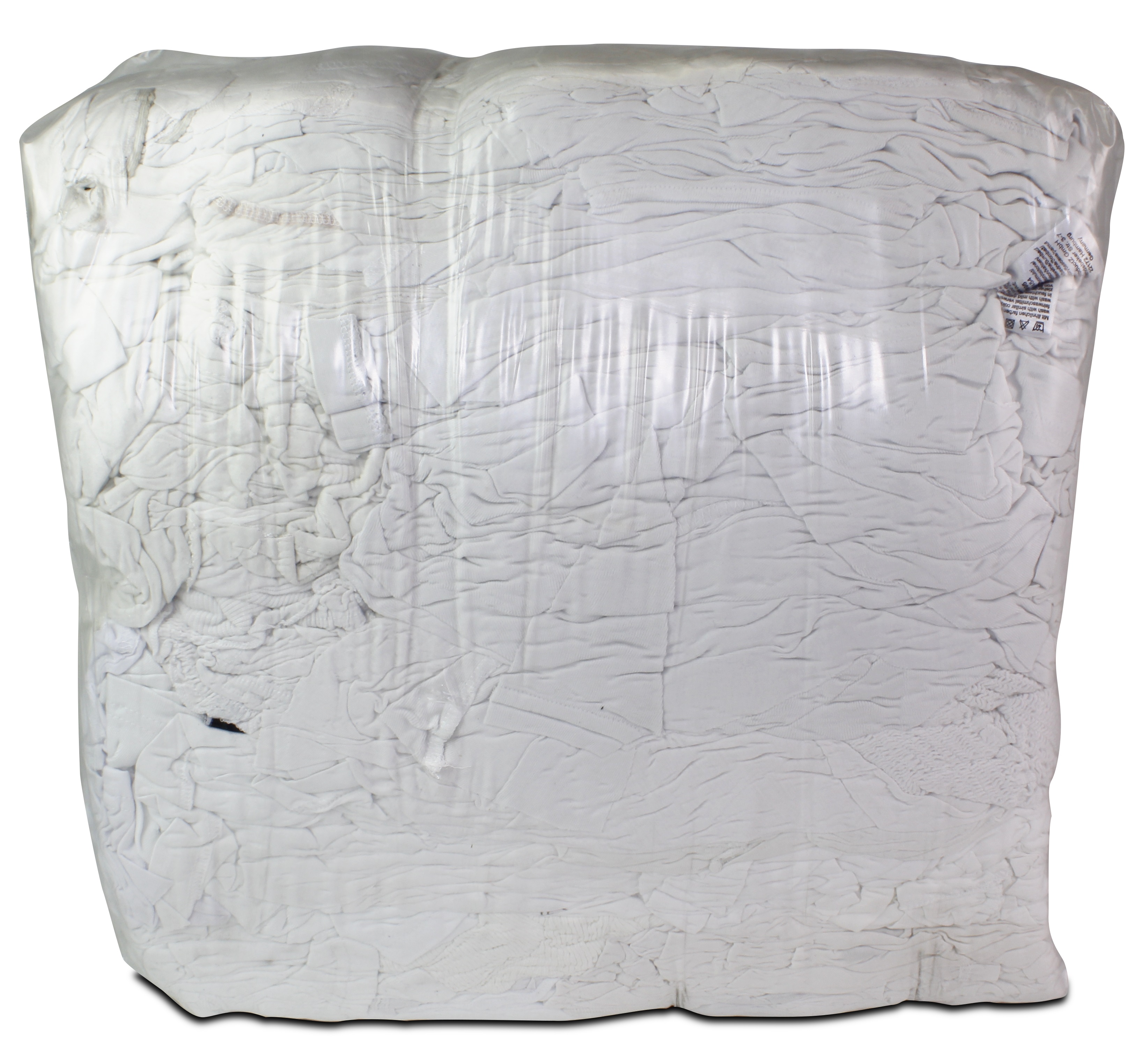 SK04 (10 kg), White Tricot Wiping Rags. 100% cotton tricot. Price per piece (10 kg) 21% VAT incl. Minimum order 1 pallet (45 pieces)